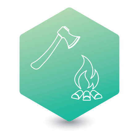 The ax and campfire icon. Flat Vector illustration

のイラスト素材