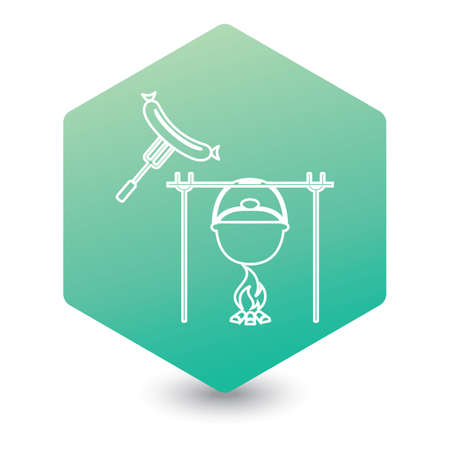 Fire, pot and sausage icon. Vector illustration.

のイラスト素材