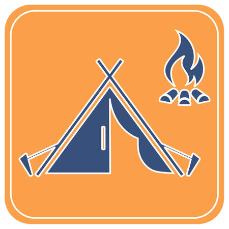 Stylized icon of tourist tent. Vector illustration

のイラスト素材