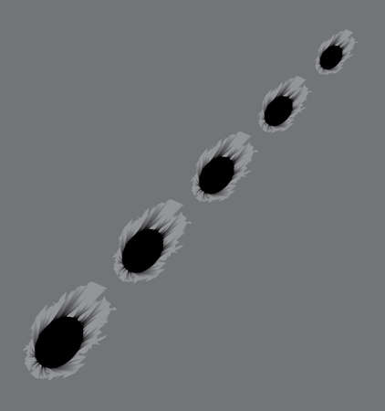 Bullet holes in the metal. Machine gun line. Vector
のイラスト素材