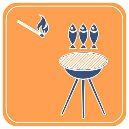 Grilled fish icon. Vector illustration

のイラスト素材