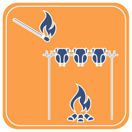 Grilled chicken icon. Vector illustration

のイラスト素材