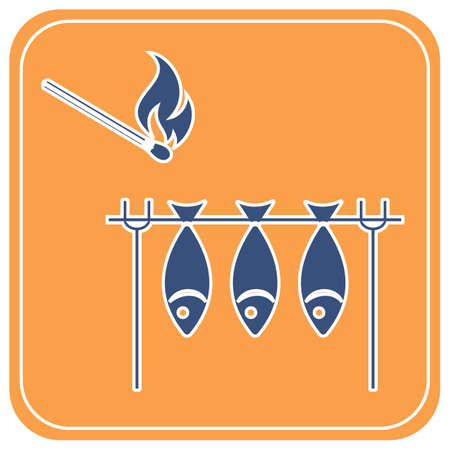 Grilled fish icon. Vector illustration

のイラスト素材
