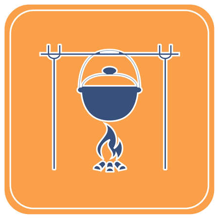 Fire and pot icon. Vector illustration.

のイラスト素材