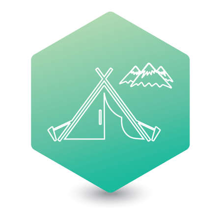 Stylized icon of tourist tent.のイラスト素材