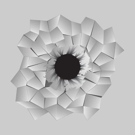 Bullet hole in the wall. Machine gun line. Vector
のイラスト素材