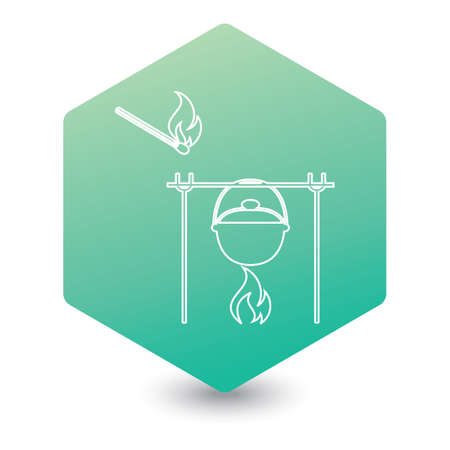 Fire and pot icon. Vector illustration.

のイラスト素材