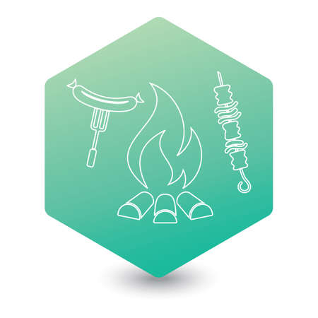 Grilled kebab and sausage icon. Vector illustration

のイラスト素材