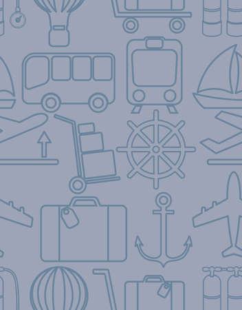 Seamless background of icons for travel services. Vector illustrationのイラスト素材
