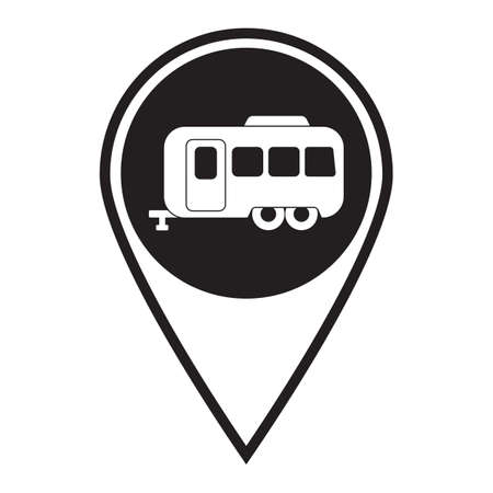 Camping trailer icon. Vector illustration のイラスト素材