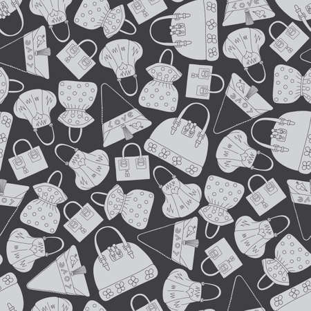 Retro Bags seamless pattern. Vector illustrationのイラスト素材