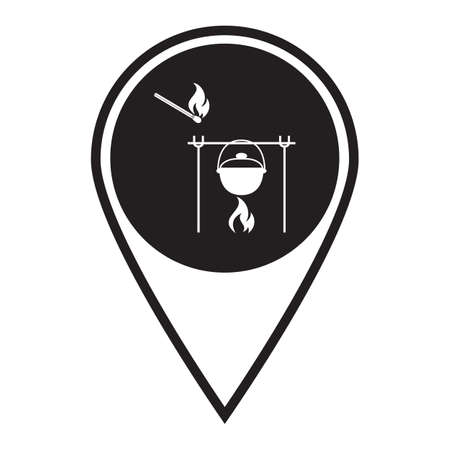 Fire and pot icon. Vector illustration.

のイラスト素材