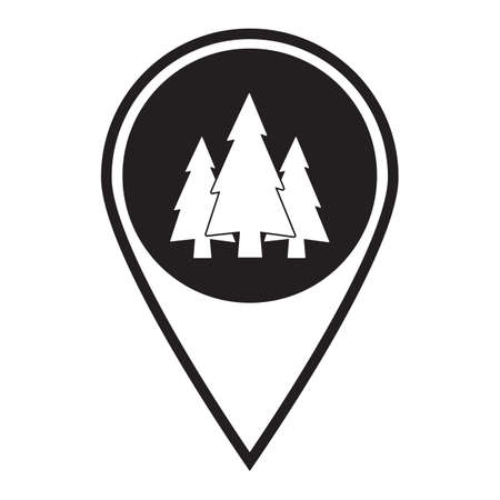 Fir Trees forest flat icon  のイラスト素材
