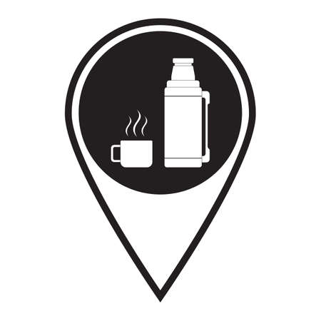 Thermo container icon, camping and hiking equipment. Vector illustrationのイラスト素材