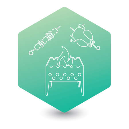 Brazier, kebab and chicken . Vector illustration

のイラスト素材