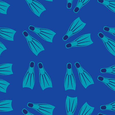 Seamless background. Diving flippers icon. Vector illustrationのイラスト素材