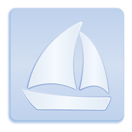 Sailboat icon simple flat style vector signのイラスト素材