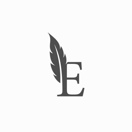 Initial Letter E Logo Feather Luxuryのイラスト素材