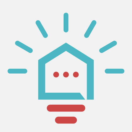 bubble chat with a home vector logoのイラスト素材