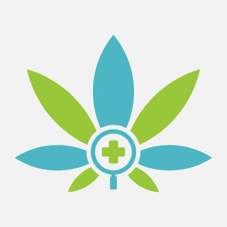 cannabis health vector logo templateのイラスト素材