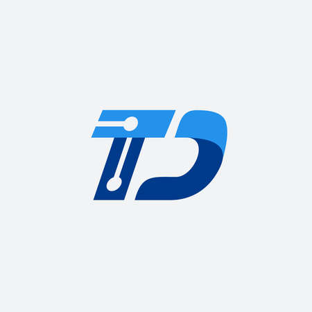 letter t with d technology vector logoのイラスト素材