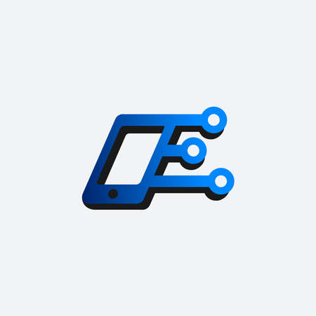 telephone repair technology vector logoのイラスト素材