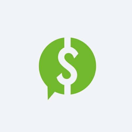 bubble chat dollar logo designのイラスト素材