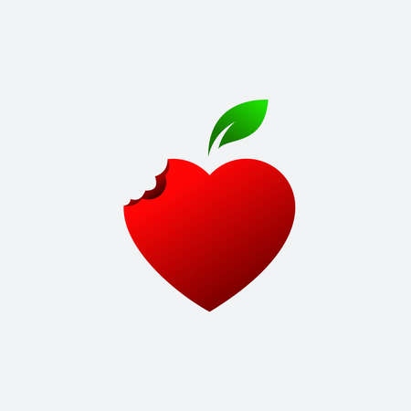 apple with heart  templateのイラスト素材