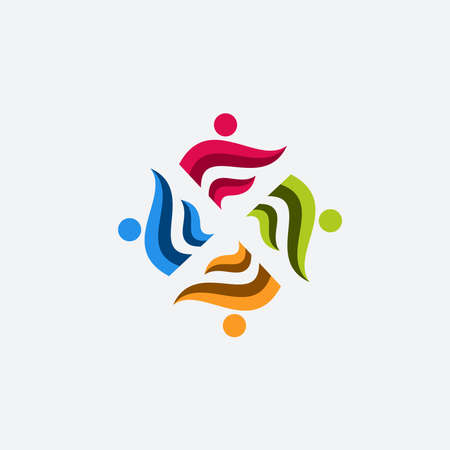 Student group icon logo design. Education logo people group symbol icon vector designのイラスト素材