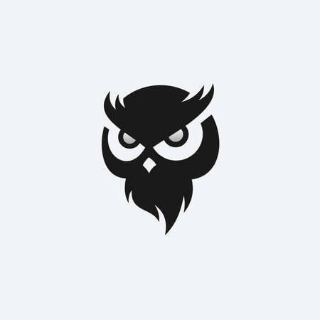owl head logo, owl logo, head owl logoのイラスト素材