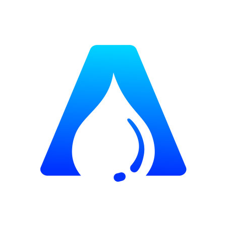 creative letter a with water droplet logoのイラスト素材