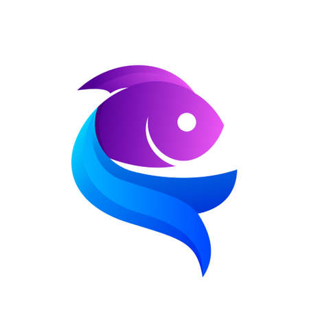 colorful fish vector logo designのイラスト素材