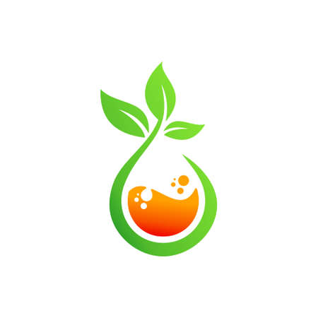 fruit juice logo forming droplet symbolのイラスト素材