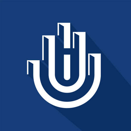 hand logo with chart bar symbolのイラスト素材