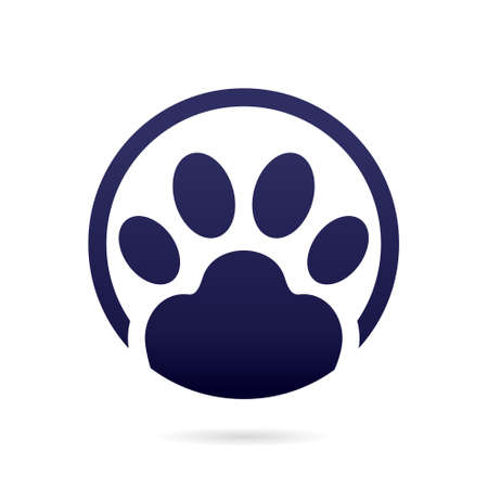 animal footprint logo in circle symbolのイラスト素材