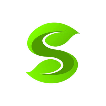 letter S logo forming leaf vectorのイラスト素材