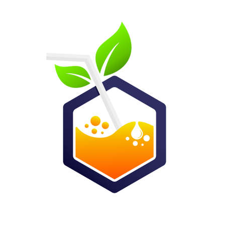 juice box logo illustrationのイラスト素材