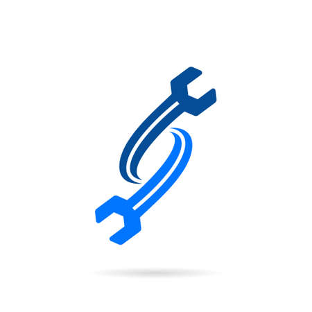 wrench logo forming letter s symbolのイラスト素材