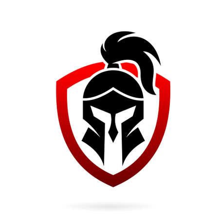 spartan shield logo, warrior knight shield logoのイラスト素材
