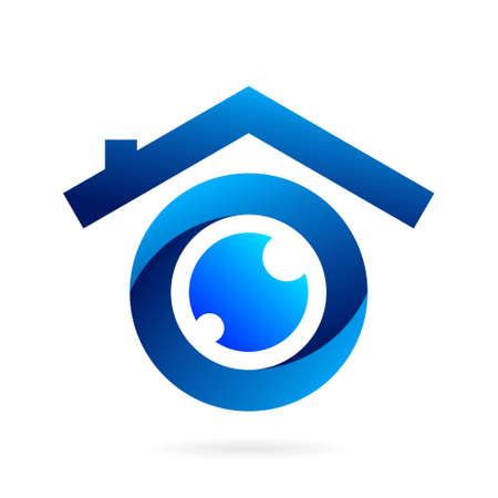 camera home symbol, camera logo templateのイラスト素材