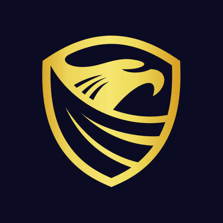 abstract eagle logo in shield conceptのイラスト素材