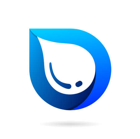 letter d droplet logo conceptのイラスト素材