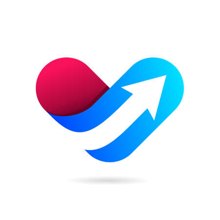 love with arrow symbol with modern conceptのイラスト素材