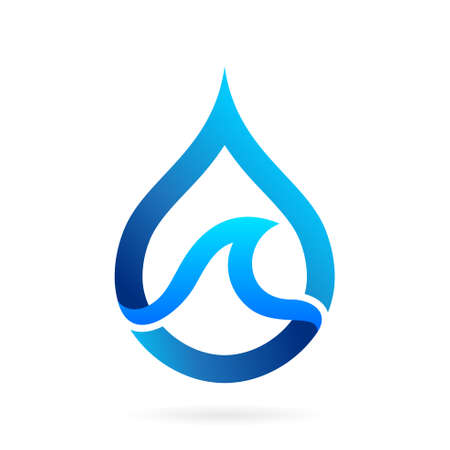 wave water drop logo design conceptのイラスト素材