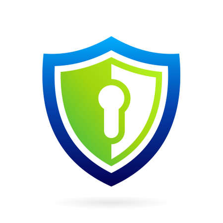 secure shield logo, key technology modern conceptのイラスト素材