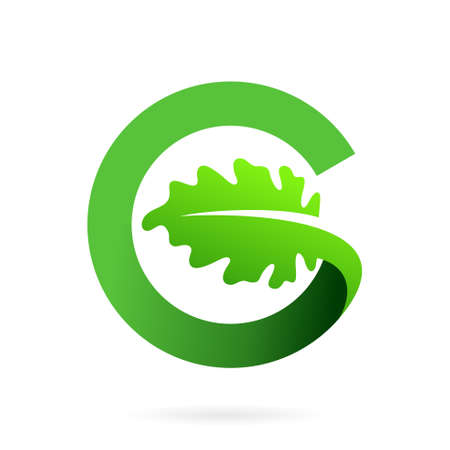 leaf letter g logo vector iconのイラスト素材