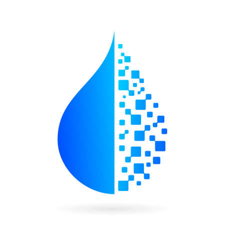 water drop digital technology logo vector iconのイラスト素材