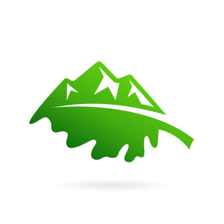 mountain leaf logo vector iconのイラスト素材