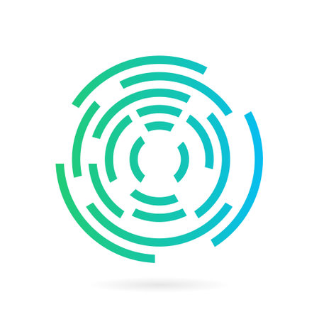 digital circle technology logo vector templateのイラスト素材