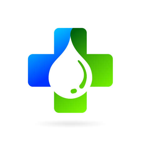 medical water drop logo vector iconのイラスト素材